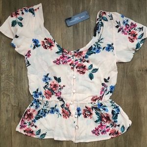 NWT Boho Floral Crop Top